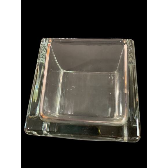Home & Garden Clear Square Glass Vase Candle Holder 4" Cube - Picture 5 of 8